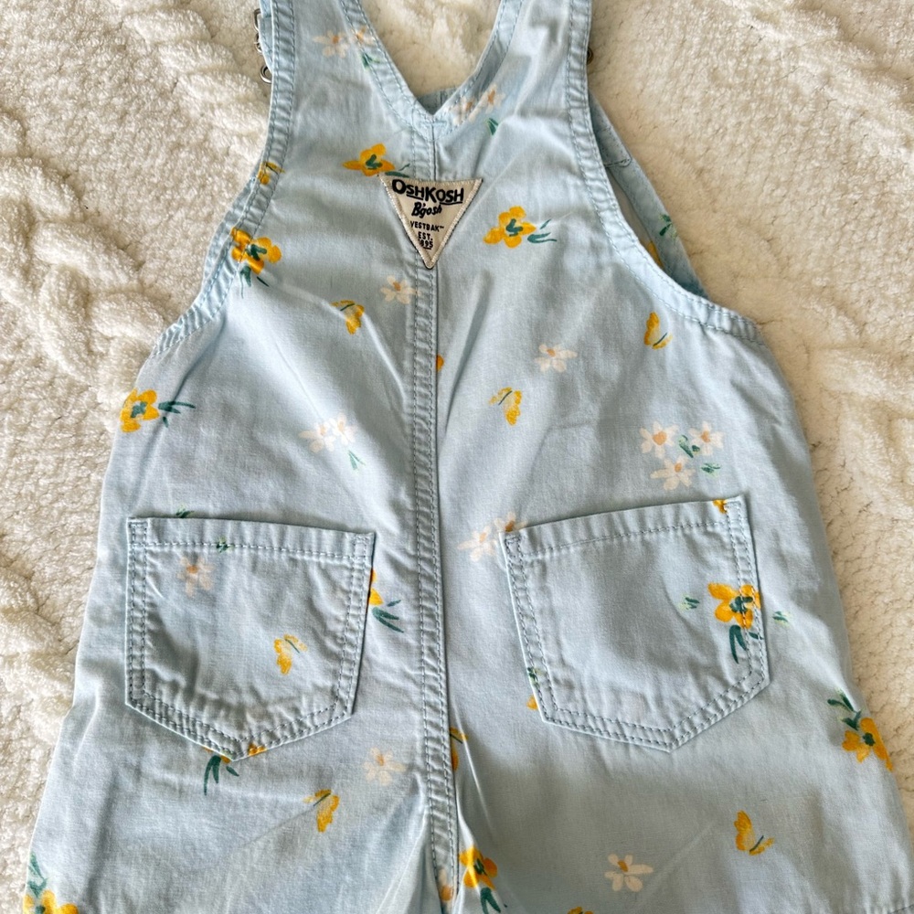 Carter's and OshKosh baby girl bundle 2 shorts + floral overall size 18 months - Picture 4 of 12
